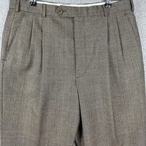 Brooks Brothers 346 Pants Mens 34x29 Glen Plaid Wool Cashmere Dress Slacks Men